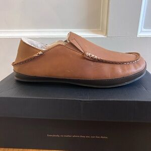 OluKai Men's Tan Slip-On Loafers